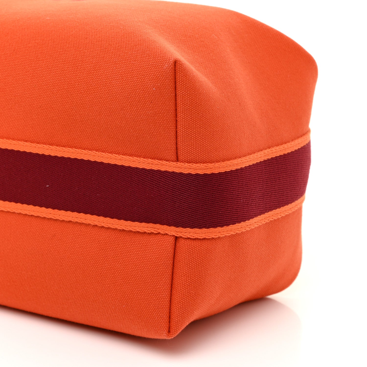 Hermes Canvas Large Bride-A-Brac Pouch Orange Feu Burgundy 9 of 15