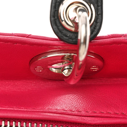 Christian Dior Lambskin Cannage Medium Tri-Color Lady Dior Fuchsia Anemone Black 14 of 20