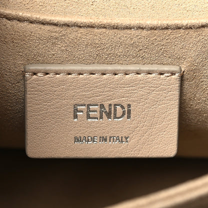 Fendi Vitello Liberty Pearl Scalloped Studded Kan I Shoulder Bag Grigio Perla 6 of 9