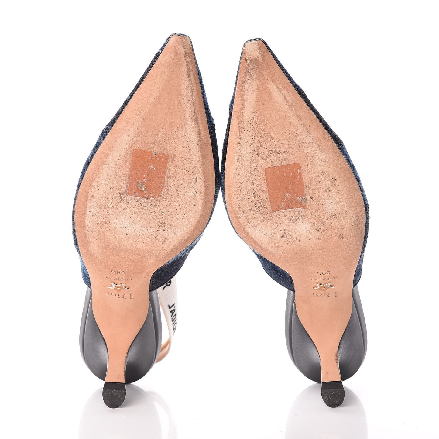 Denim Ribbon Patchwork J'Adior Slingback 65mm Pumps 39.5 Deep Blue