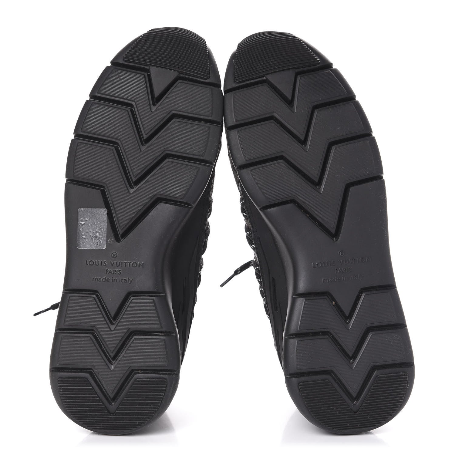 Louis Vuitton Denim Rubber Monogram Tie Dye Mens Fastlane Low Sneakers 9 Black 5 of 7