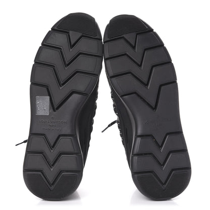 Louis Vuitton Denim Rubber Monogram Tie Dye Mens Fastlane Low Sneakers 9 Black 5 of 7