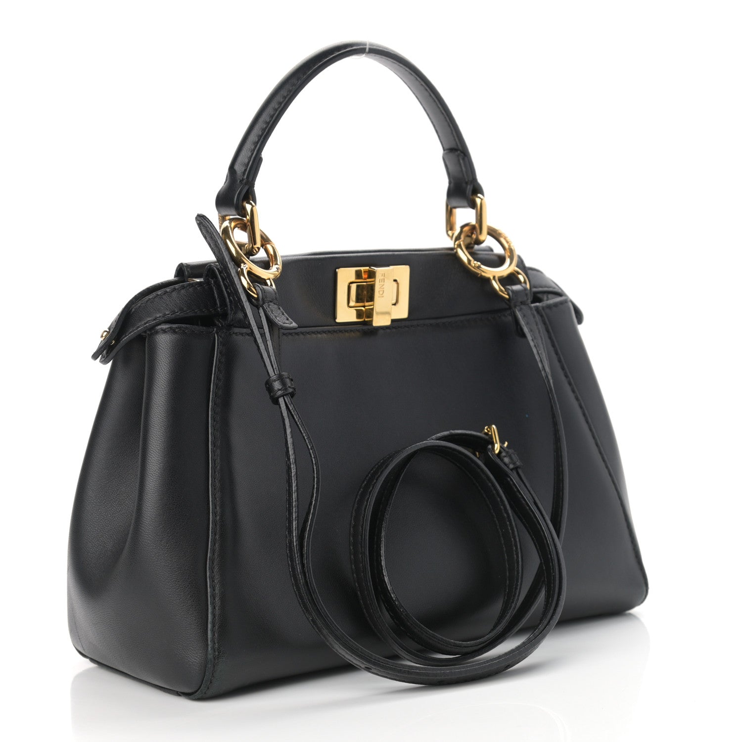 Fendi Nappa Mini Peekaboo Iconic Satchel Black 2 of 10