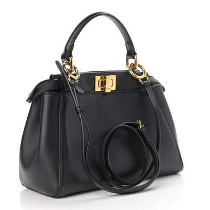 Fendi Nappa Mini Peekaboo Iconic Satchel Black 2 of 10