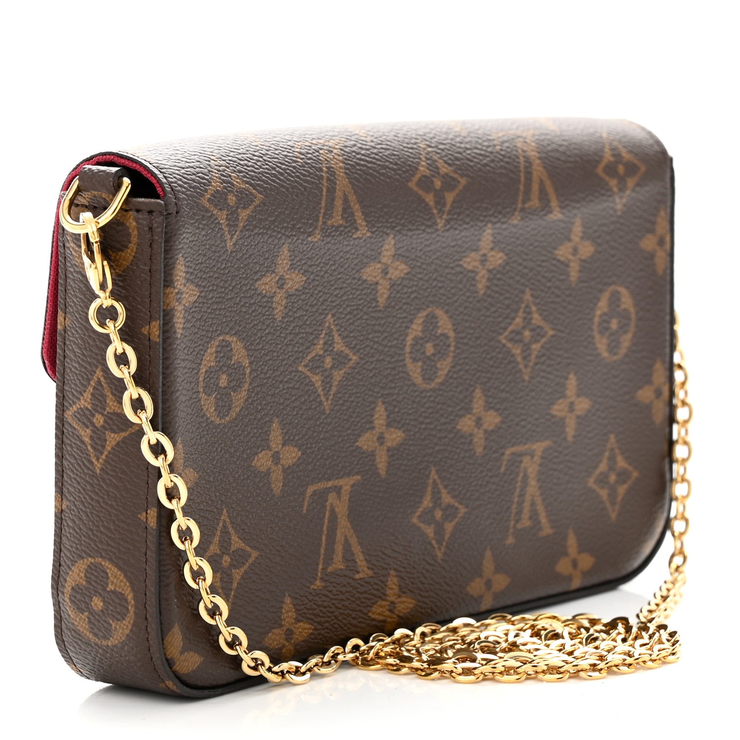Louis Vuitton Monogram Pochette Felicie Chain Wallet Fuchsia 4 of 12