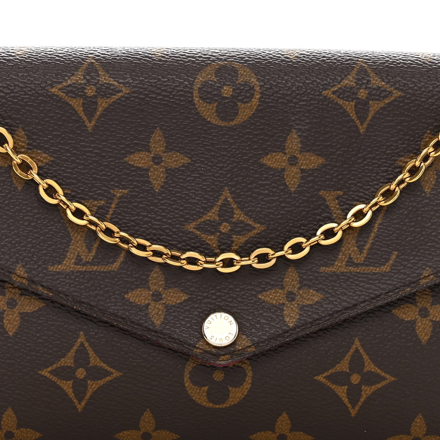 Monogram Pochette Felicie Chain Wallet Fuchsia