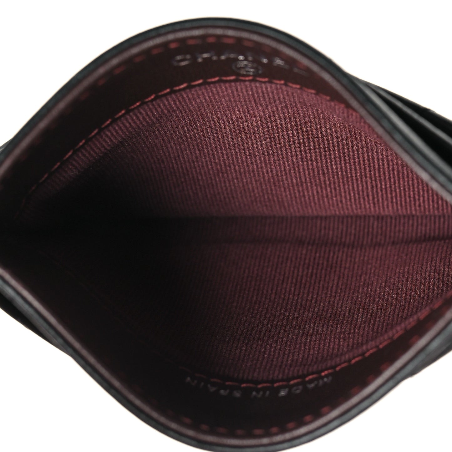 Lambskin Quilted Card Holder Black