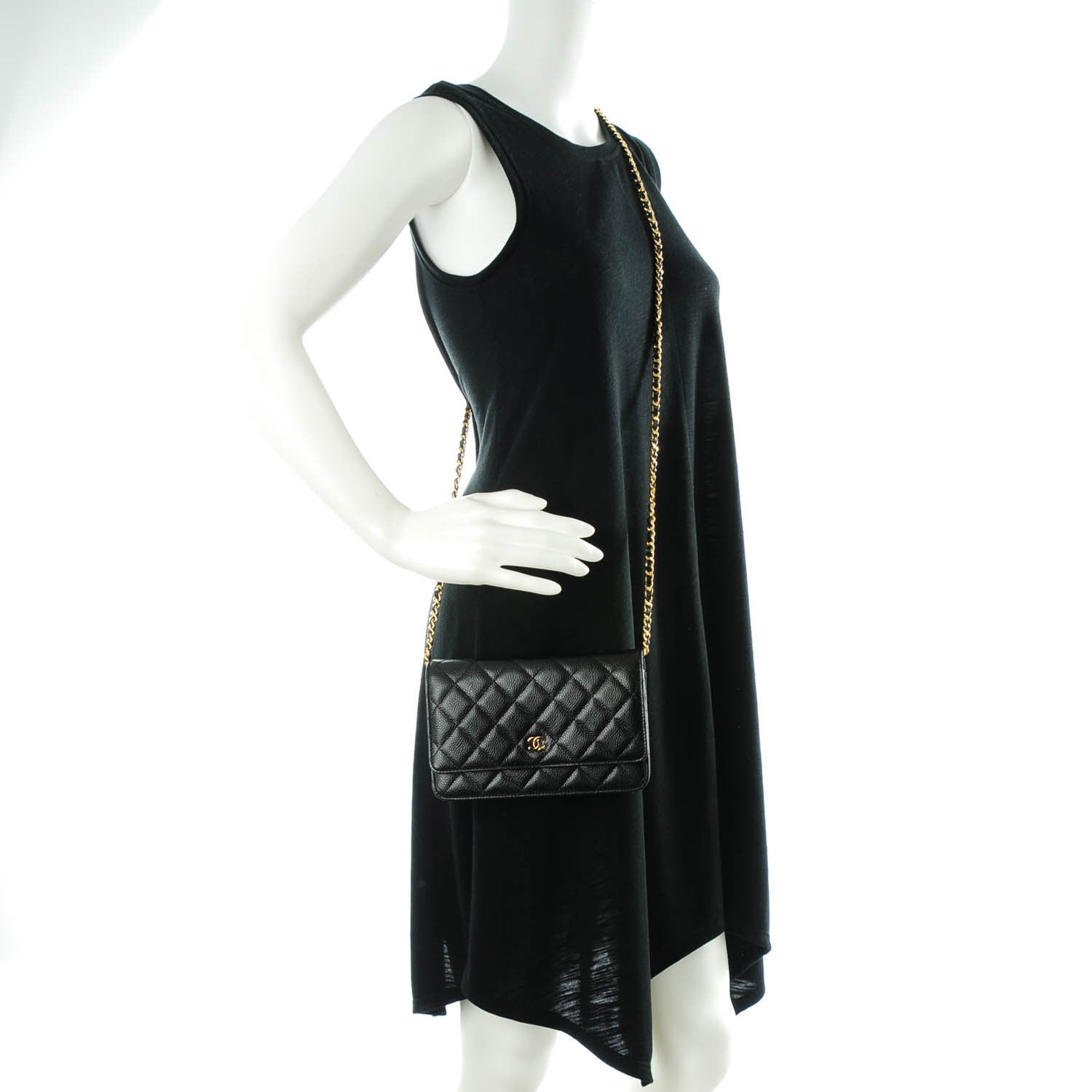 Chanel Caviar Quilted Wallet On Chain WOC Black 2 of 8