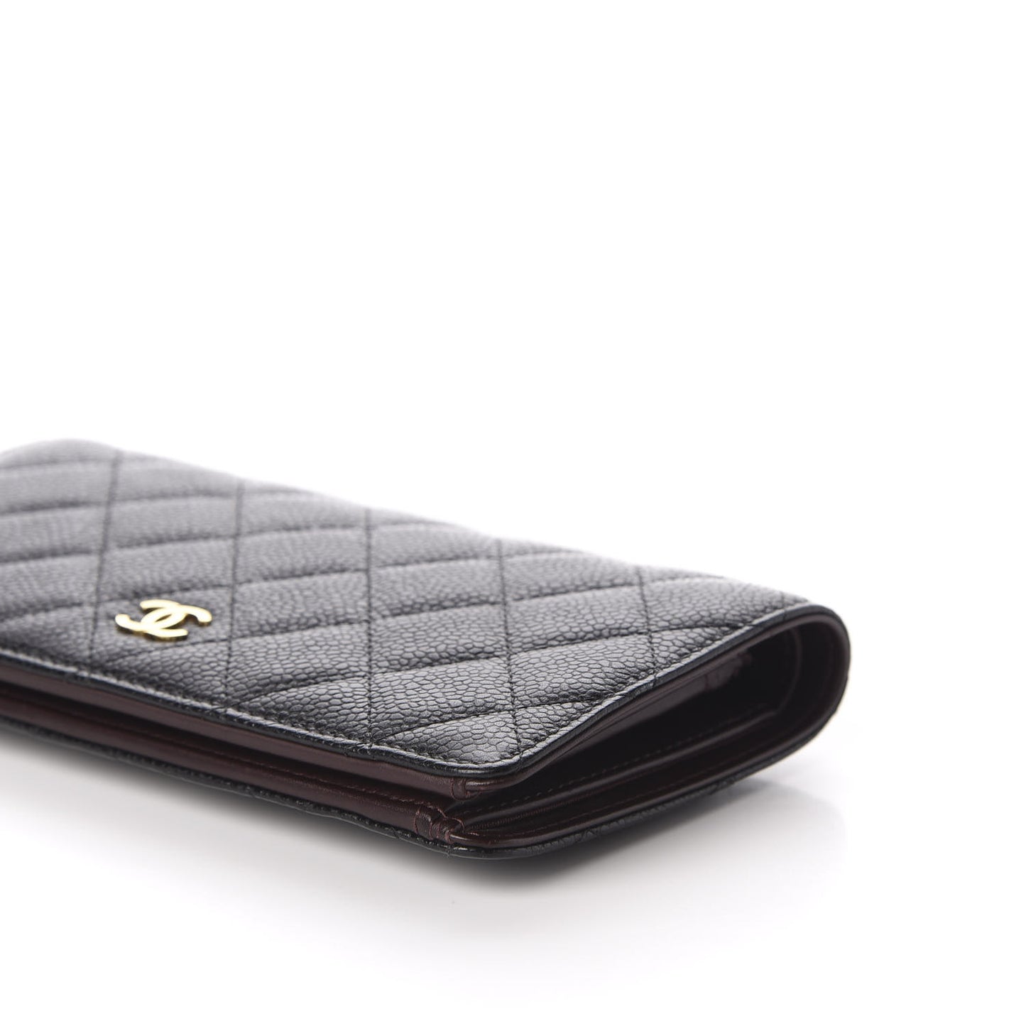 Caviar Quilted Yen Wallet Black