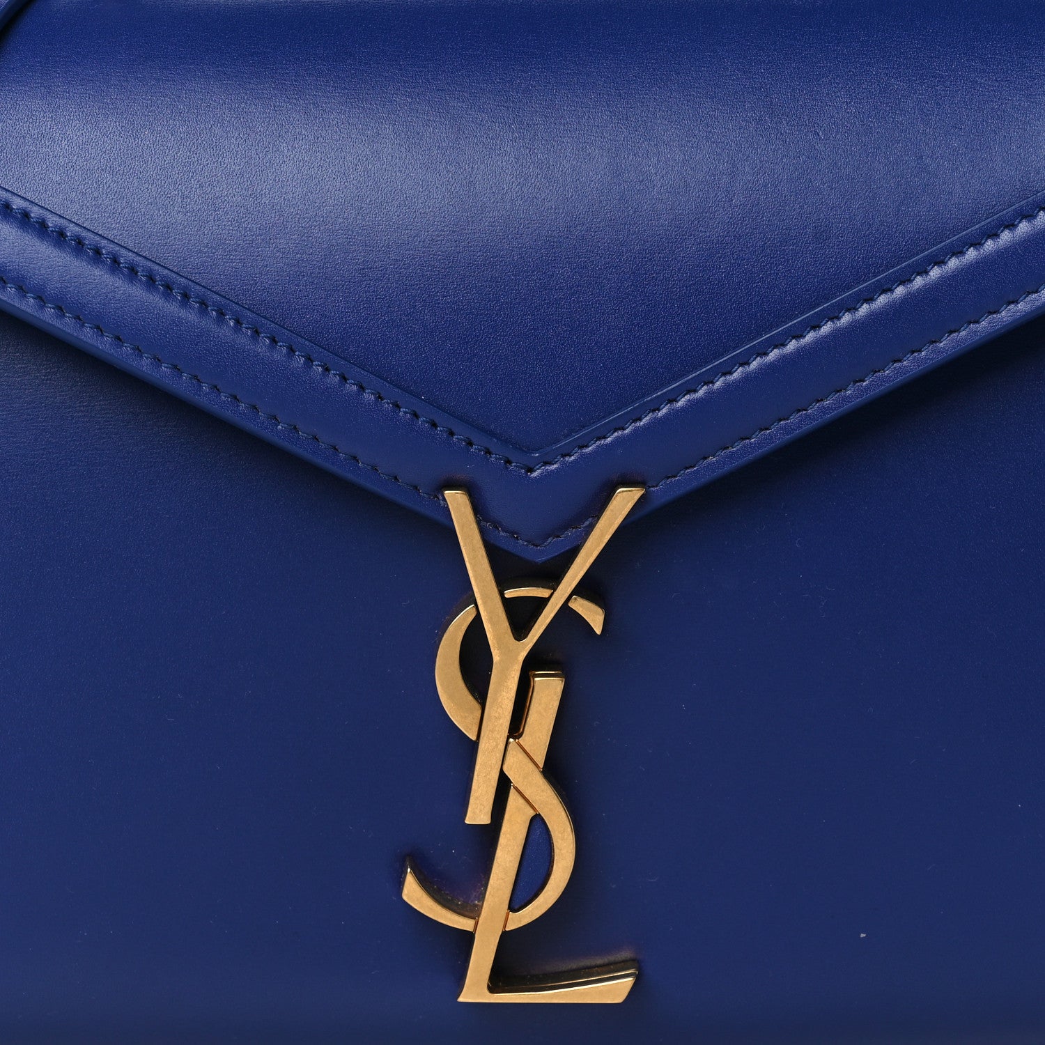 Saint Laurent Calfskin Mini Classic Monogram Cassandra Top Handle Bag Blue Majorelle 7 of 10