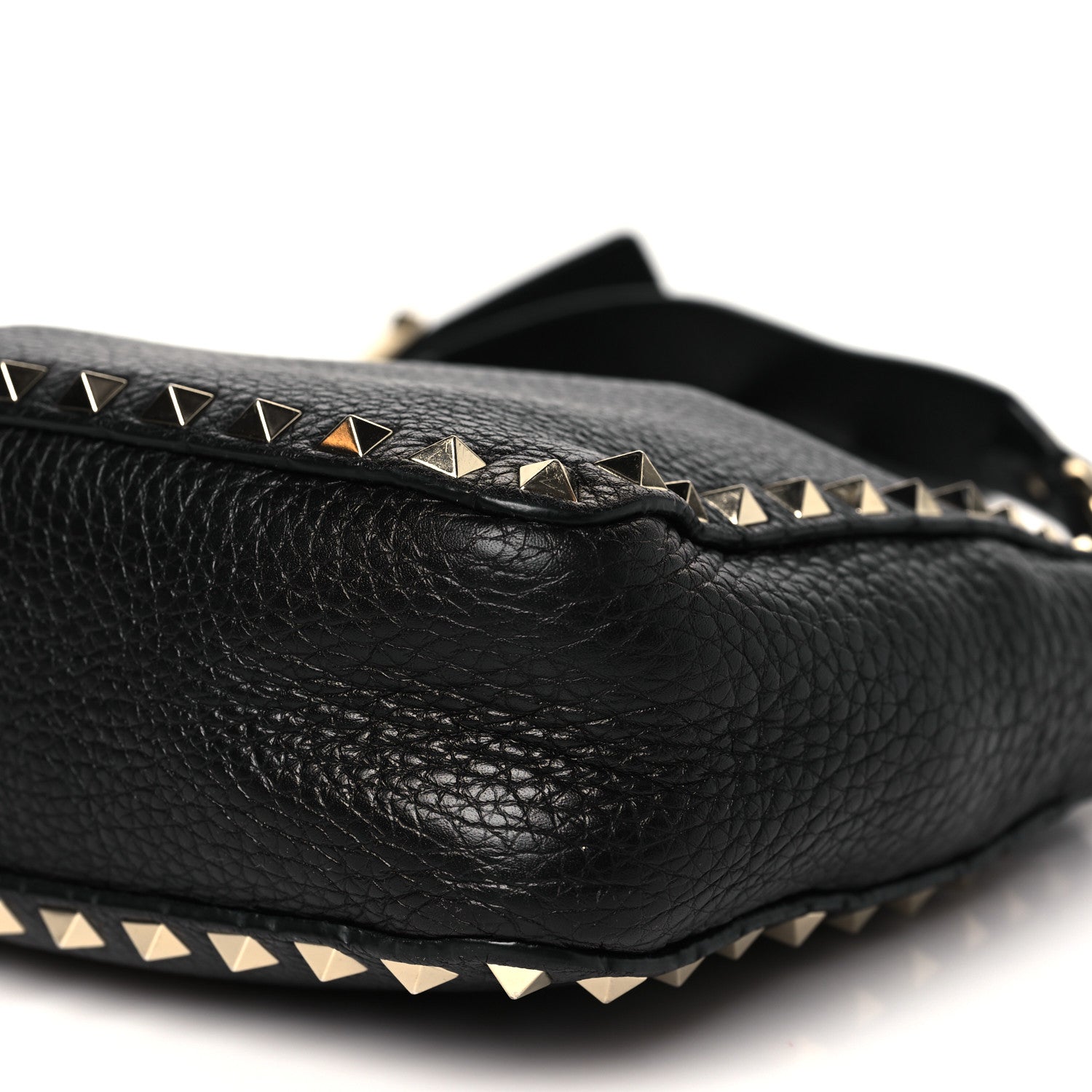 Valentino Garavani Pebbled Calfskin Mini Rockstud Flip-Lock Messenger Bag Black 9 of 12