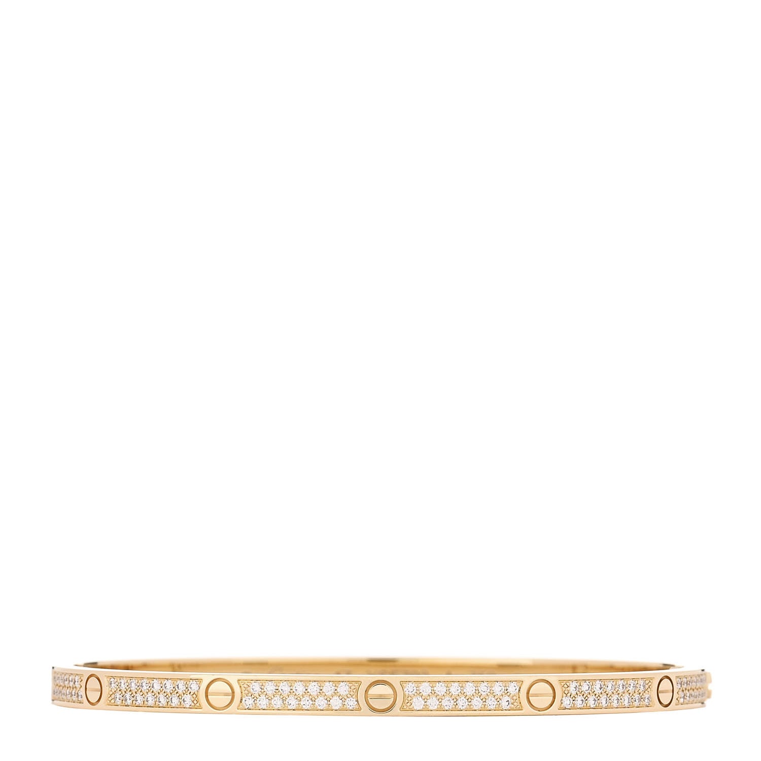 Cartier 18K Yellow Gold Diamond Small LOVE Paved Bracelet 17 1 of 7