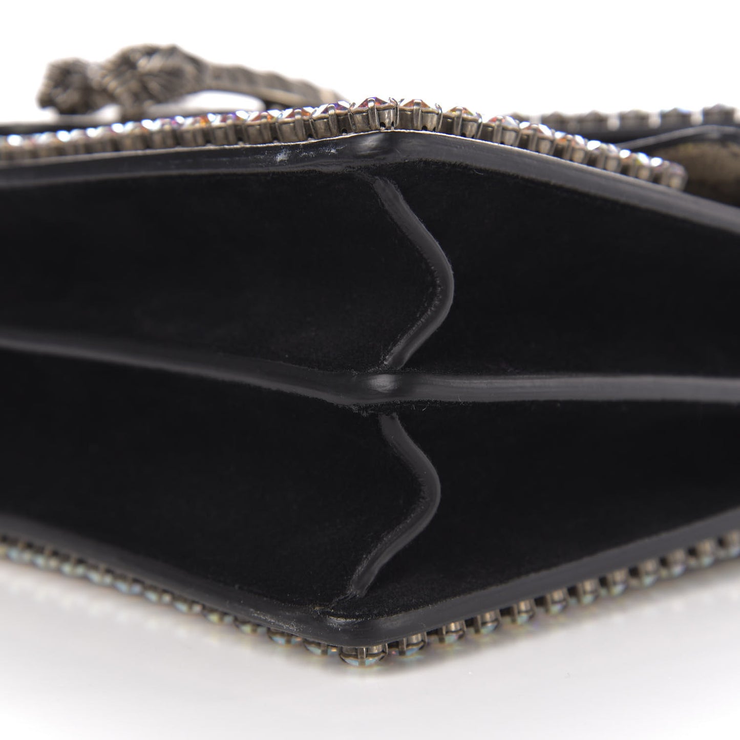 GG Supreme Monogram Crystal Medium Dionysus Shoulder Bag Black