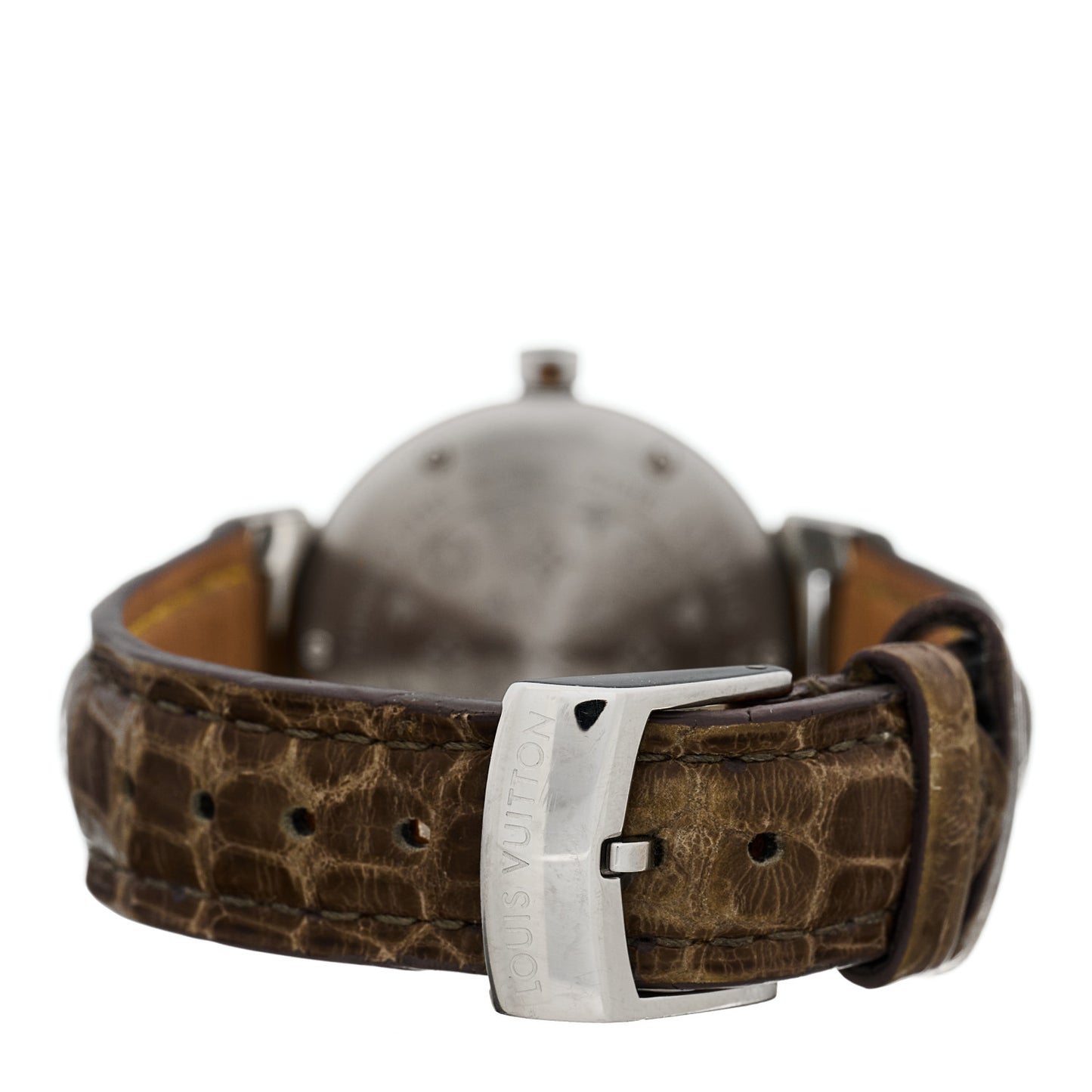 Stainless Steel Alligator Diamond 28mm Tambour Quartz Watch
