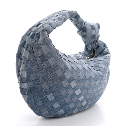 Bottega Veneta Nappa Denim Effect Intrecciato Teen Jodie Hobo Denim 3 of 12