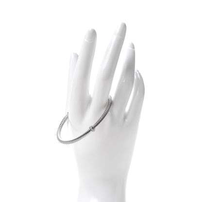 David Yurman Sterling Silver Diamond 4mm Cable Classics Center Station Bracelet 2 of 4