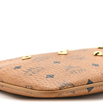 MCM Visetos Studded Wristlet Pouch Cognac 8 of 8