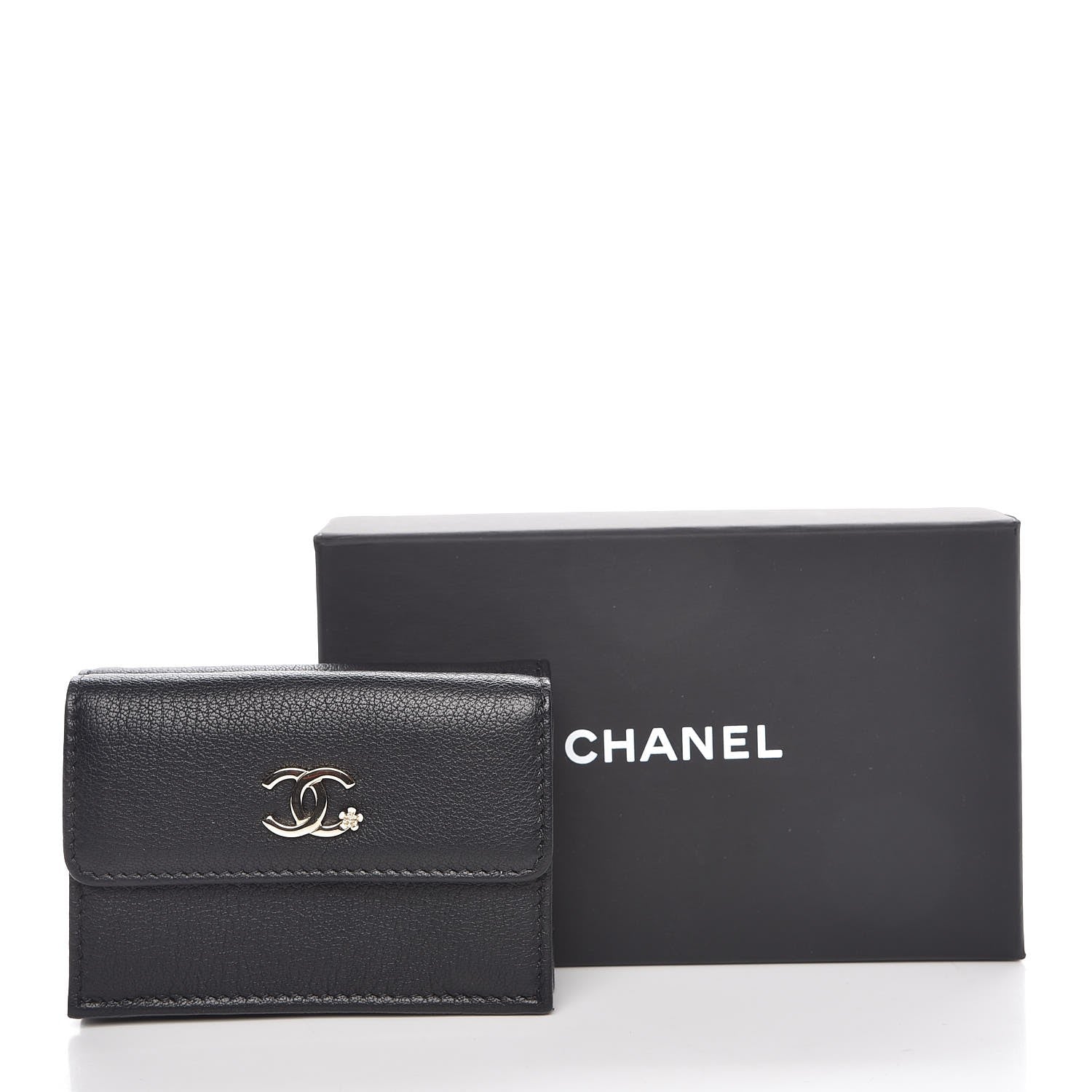 Chanel Goatskin CC Flap Wallet Black 9 of 9