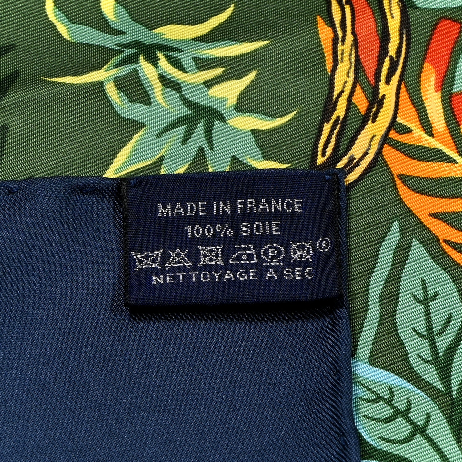 Hermes Silk Jungle Love Scarf 90 Marine Vert Orange 1824123