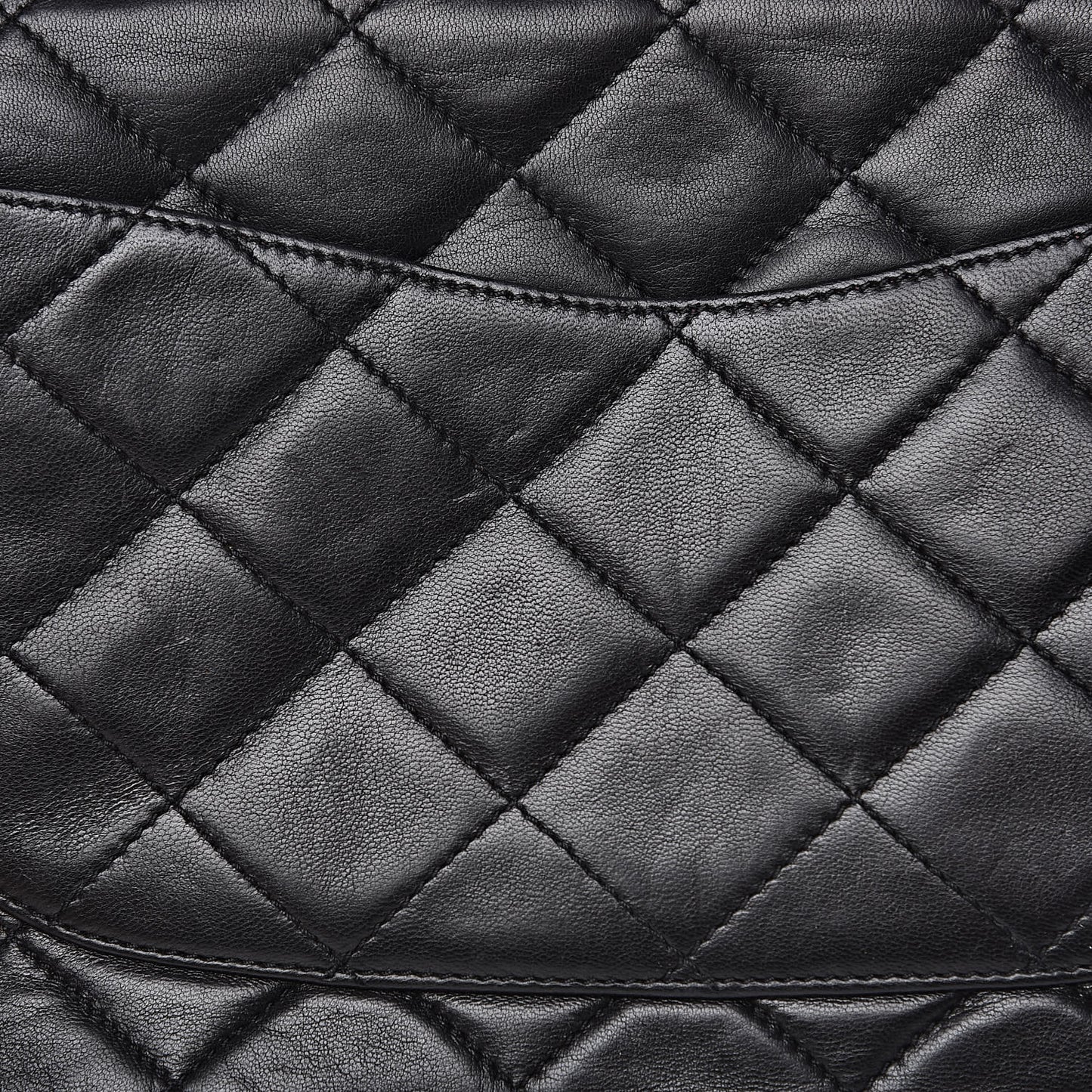Lambskin Quilted Medium Double Flap Black