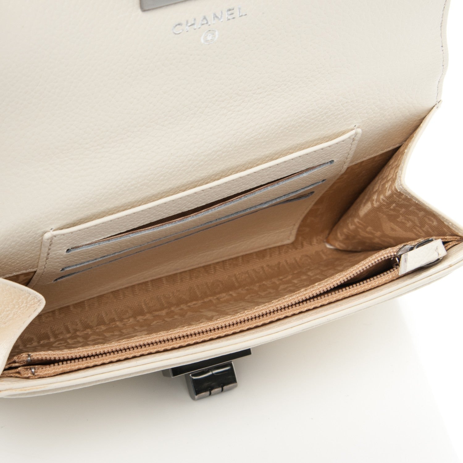 Chanel Calfskin Mademoiselle Clutch Wallet White 5 of 8