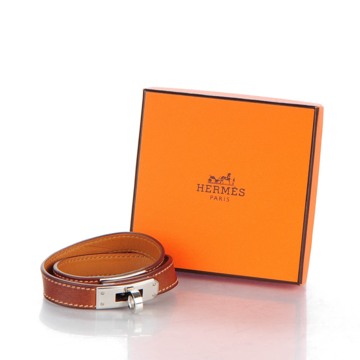 Barenia Kelly Double Tour Bracelet S Fauve
