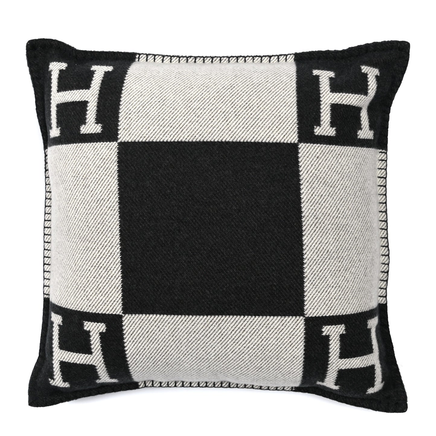 Wool Cashmere Avalon Pillow Ecru Gris Fonce