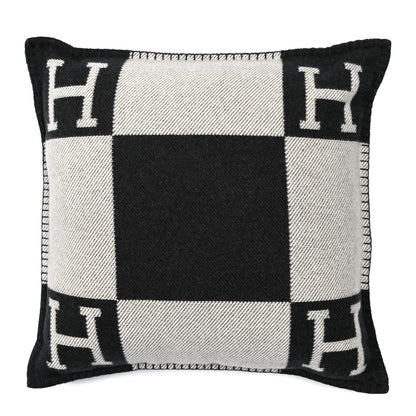 Hermes Wool Cashmere Avalon Pillow Ecru Gris Fonce 1 of 3