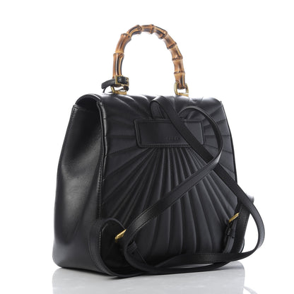 Gucci Calfskin Bamboo Trapuntata Queen Margaret Backpack Black 2 of 8