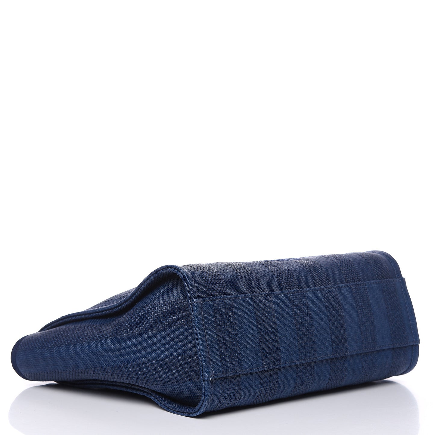 Mixed Fibers Striped Small Deauville Tote Navy Blue