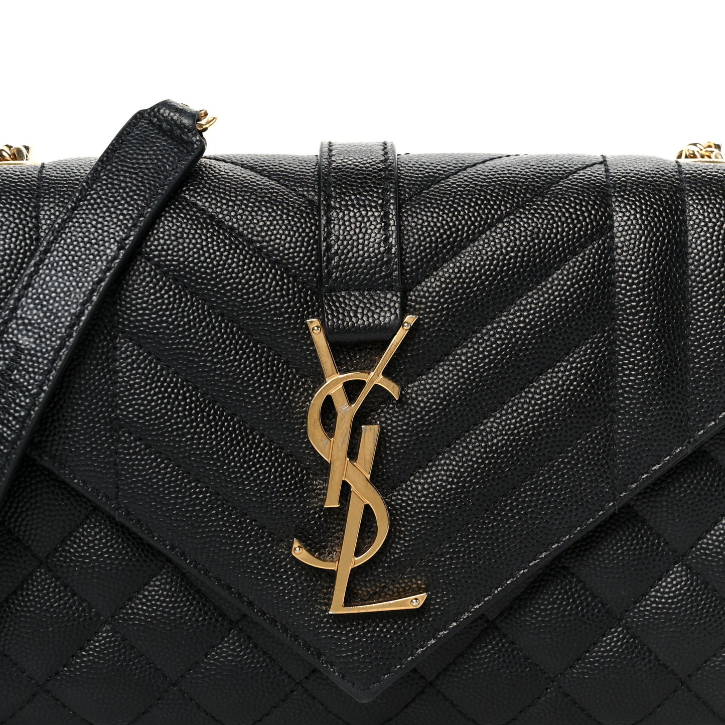Grain De Poudre Textured Mixed Matelasse Triquilt Small Monogram Satchel Black