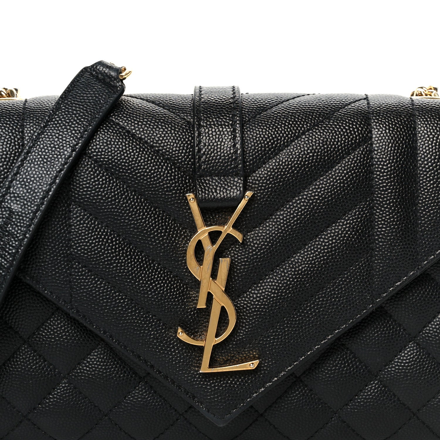 Saint Laurent Grain De Poudre Textured Mixed Matelasse Triquilt Small Monogram Satchel Black 9 of 11
