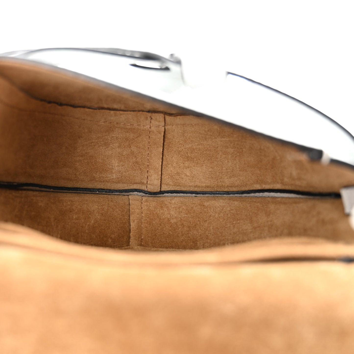 Pebble Grain Calfskin Mini Gate Bag Kaolin