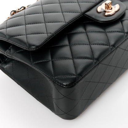 Chanel Lambskin Quilted Medium Double Flap Black 10 of 12