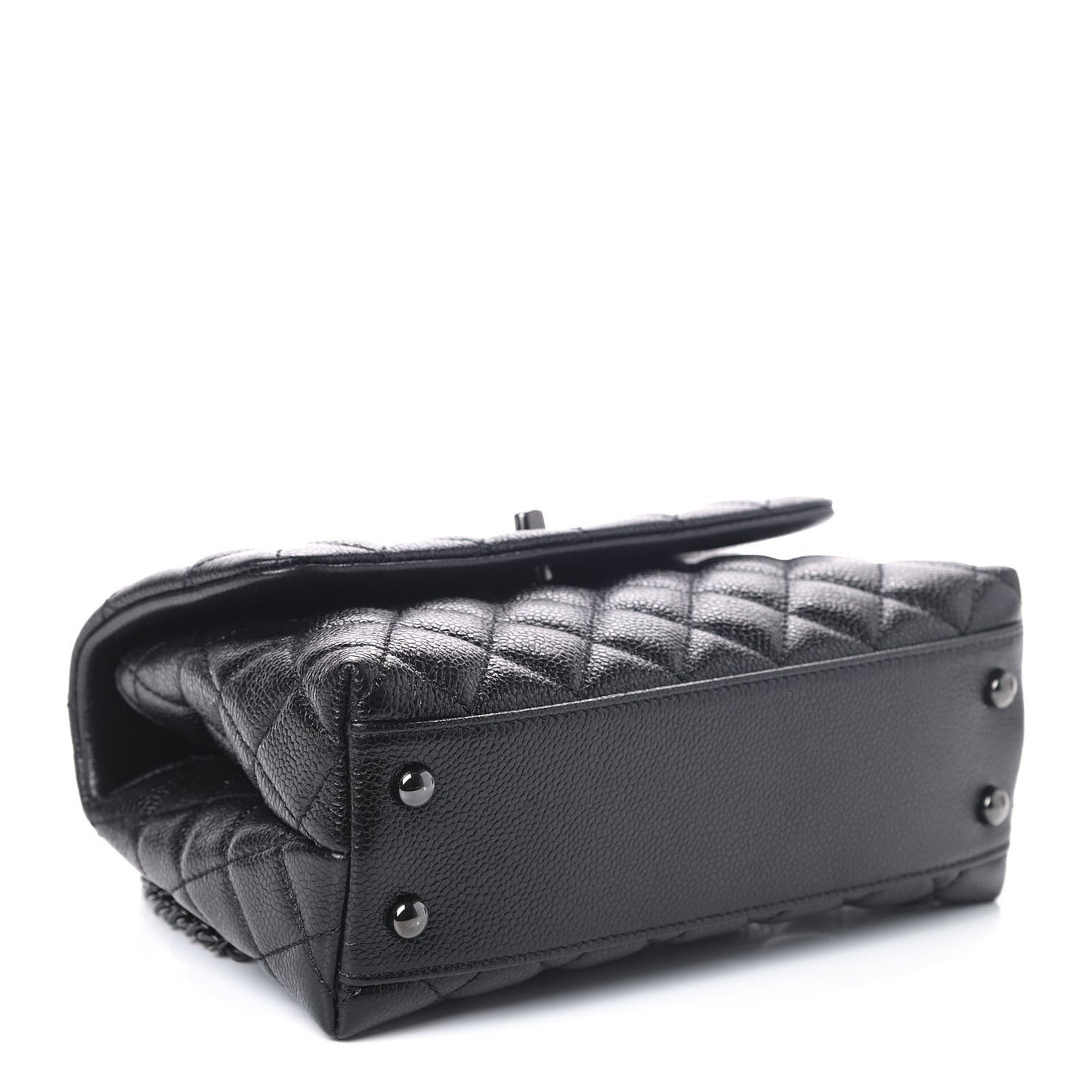 Caviar Quilted Mini Coco Handle Flap So Black