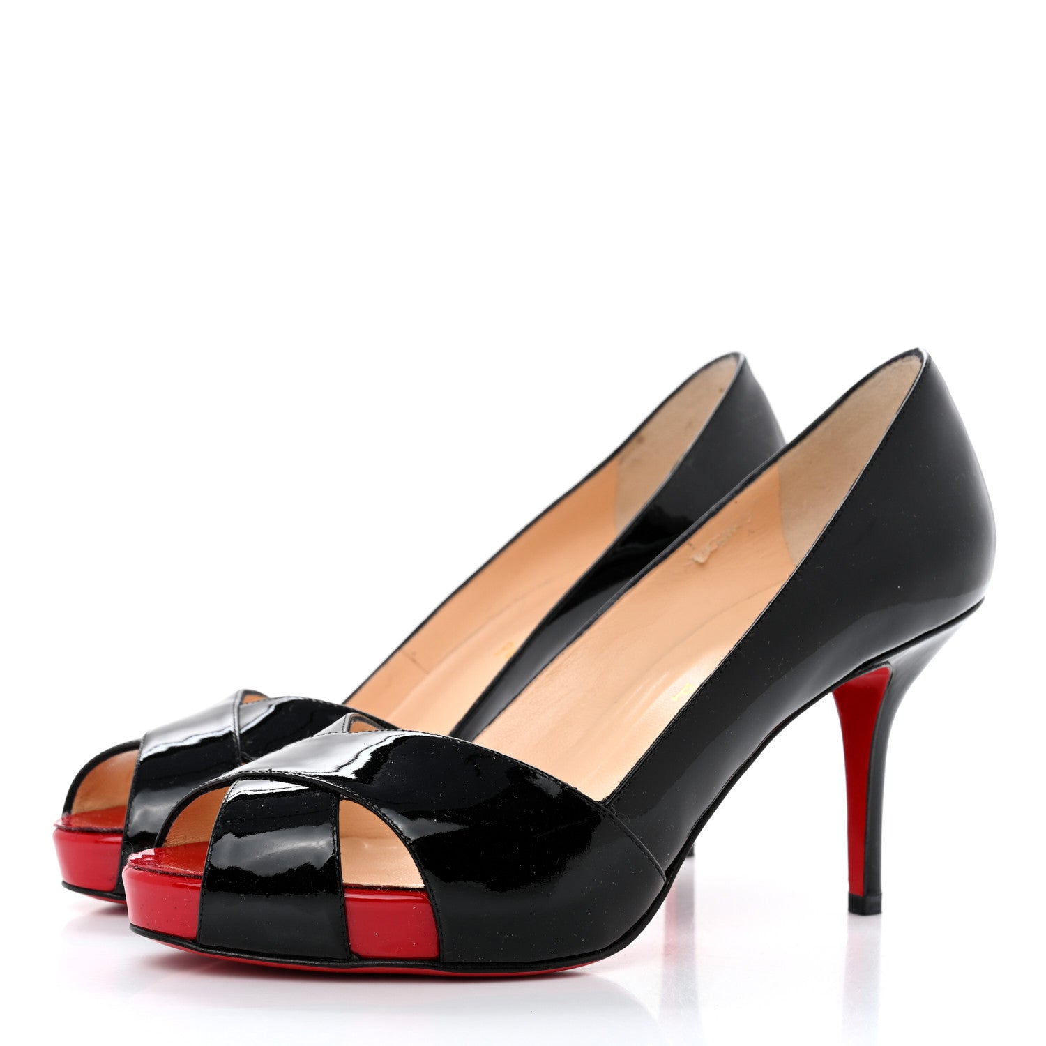 Christian Louboutin Patent Shelley 90 Pumps 36.5 Black Red 3 of 10