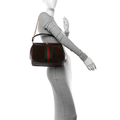 Gucci Suede GG Monogram Mini Virgo Tote Brown 2 of 10