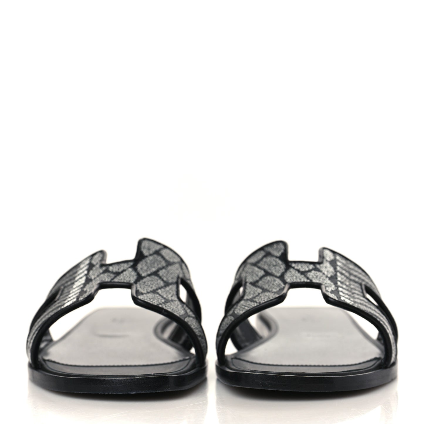 Calfskin Brode Oran Sandals 36.5 Black Argent