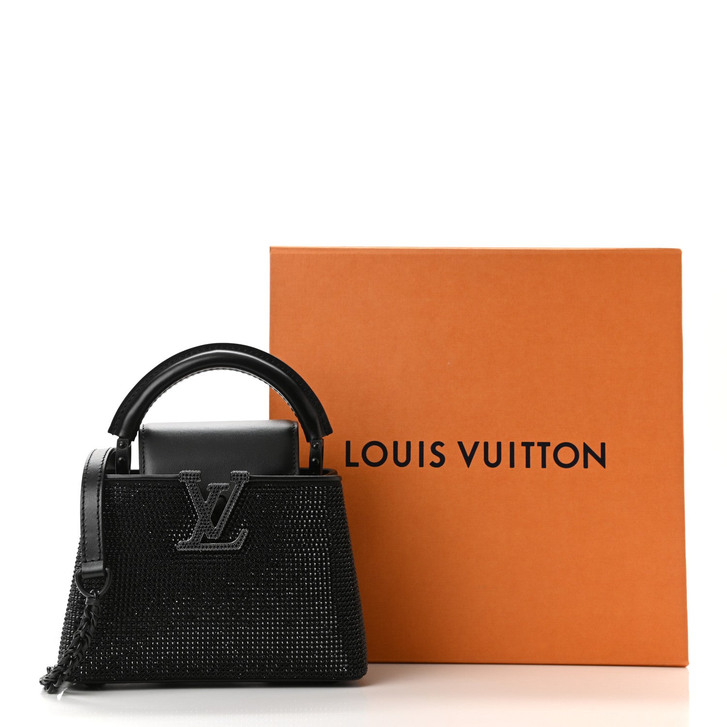 Louis Vuitton Swarovski Calfskin Capucines Mini Black 10 of 10