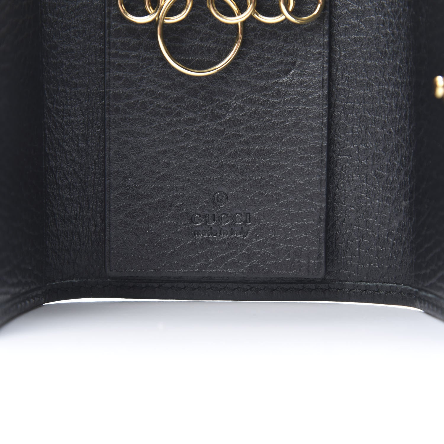 Gucci Pebbled Calfskin GG Marmont 6 Key Holder Black 6 of 8