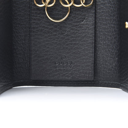 Gucci Pebbled Calfskin GG Marmont 6 Key Holder Black 6 of 8