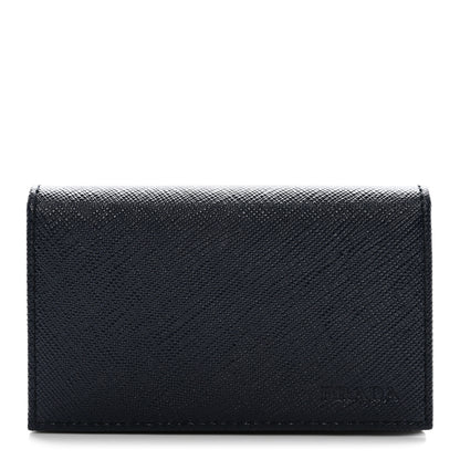 Prada Saffiano Flap Card Holder Baltico 1 of 8