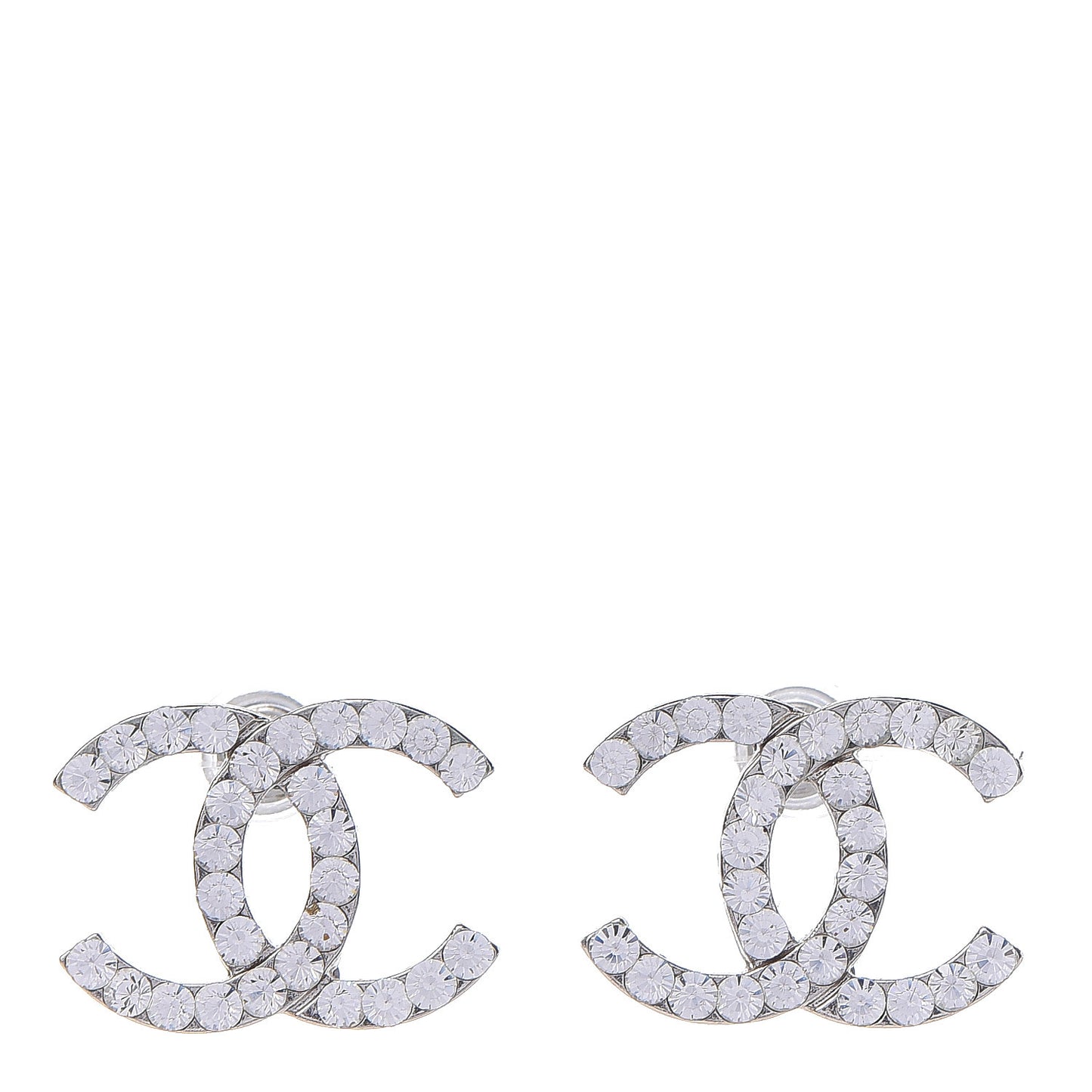 Crystal CC Earrings Silver