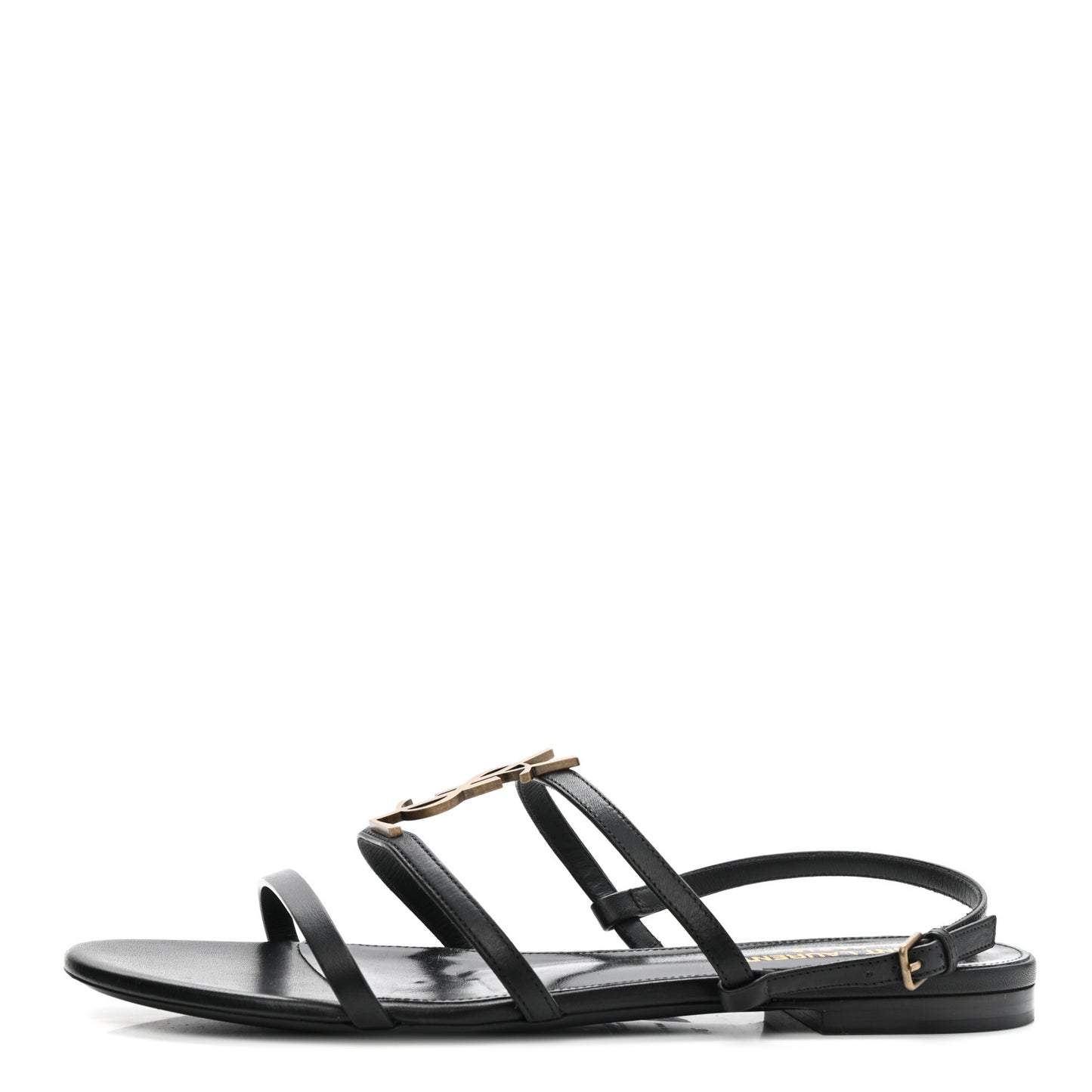 Patent Calfskin Cassandra Monogram Sandals 39 Black
