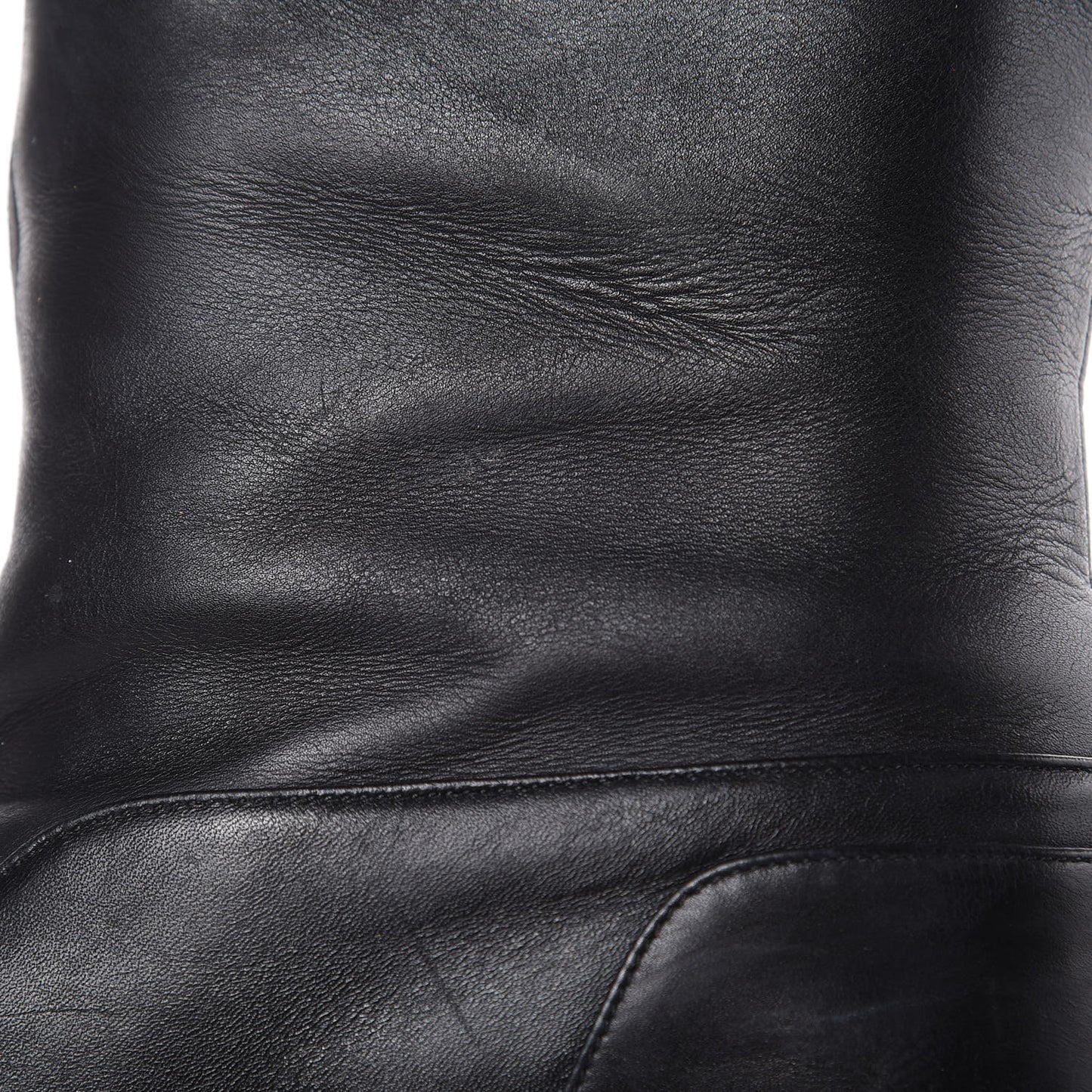 Matte Calfskin Foresta Knee High Wedge Boots 37.5 Black