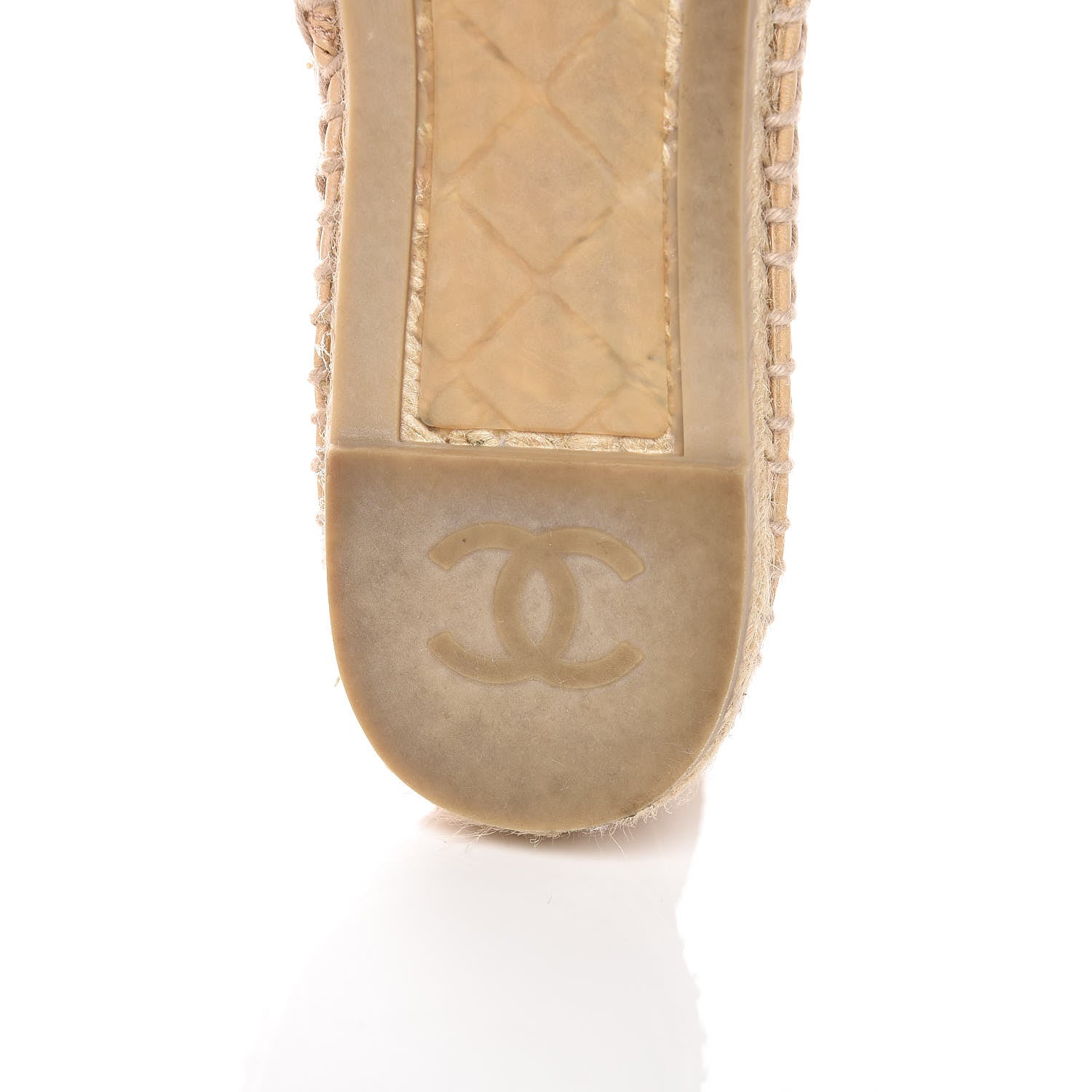 Chanel Lambskin CC Espadrilles 39 Beige Black 9 of 12