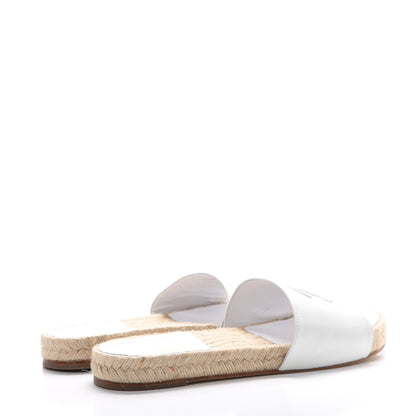 Chanel Calfskin CC Espadrille Slip On Sandals 41 White 4 of 10