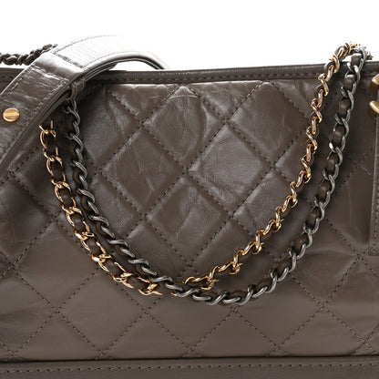 Chanel Aged Calfskin Quilted Medium Gabrielle Hobo Grey 8 of 10