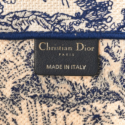 Christian Dior Canvas Embroidered Medium Dioriviera Toile De Jouy Book Tote Blue 6 of 10