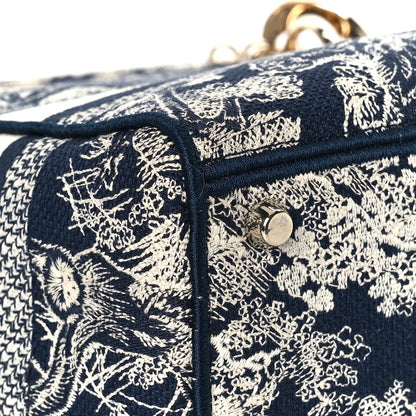 Christian Dior Toile de Jouy Embroidered Medium Lady D-Lite Blue 7 of 8